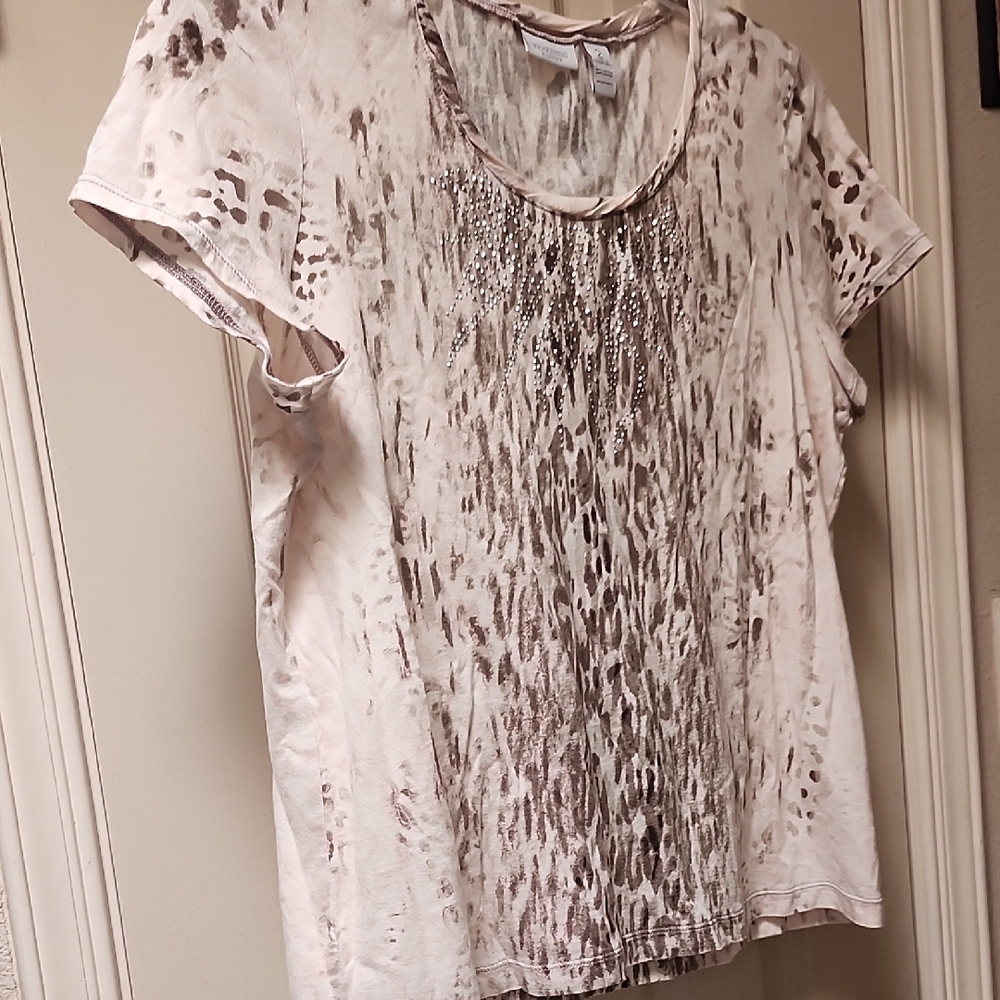 Stylish Women's Top in Cream and Brown